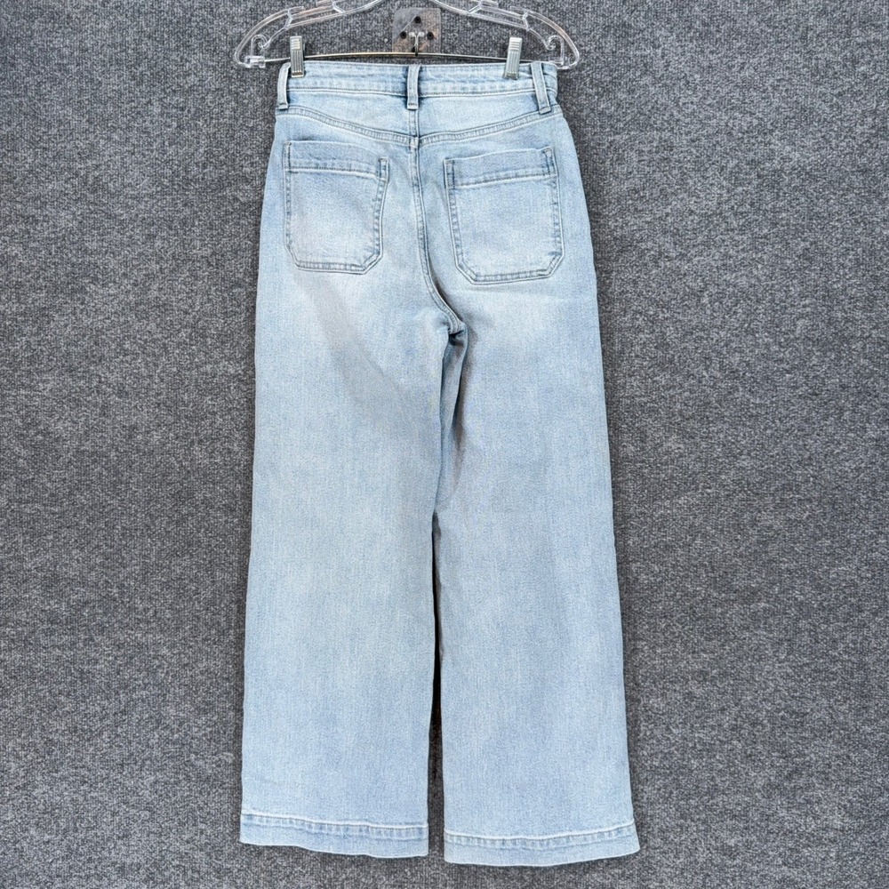 Altar'd State Jeans Women 25 Blue Patch Pocket High Rise Wide Leg Denim - Picture 6 of 10